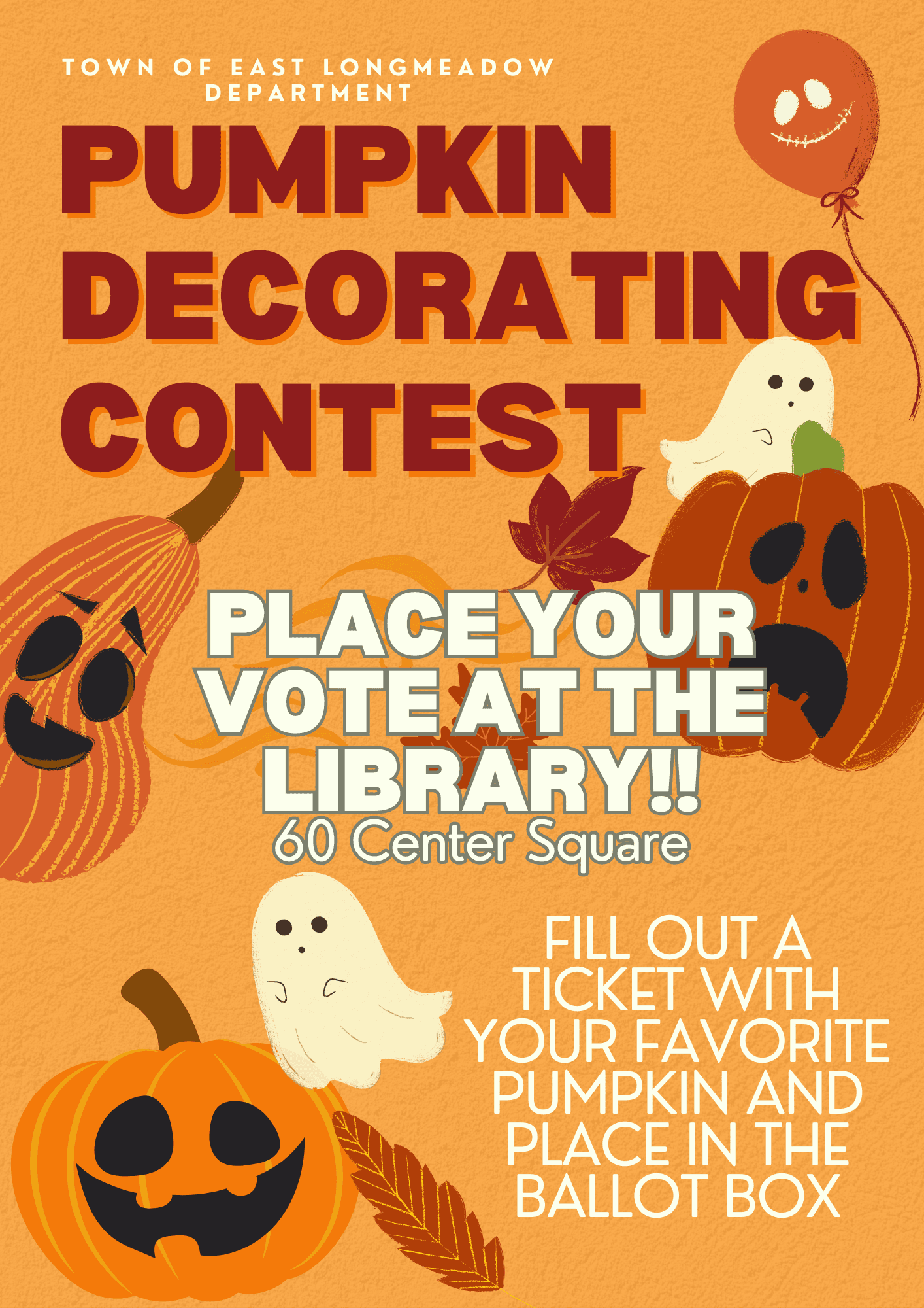 Orange Brown Bold Illustrative Pumpkin Carving Contest Poster