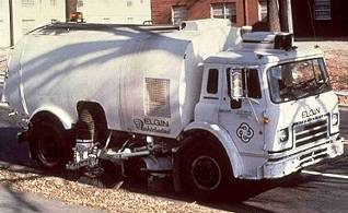 A street sweeper cleans up pollutants and sediments on the street to reduce the amount of pollutants entering waterways