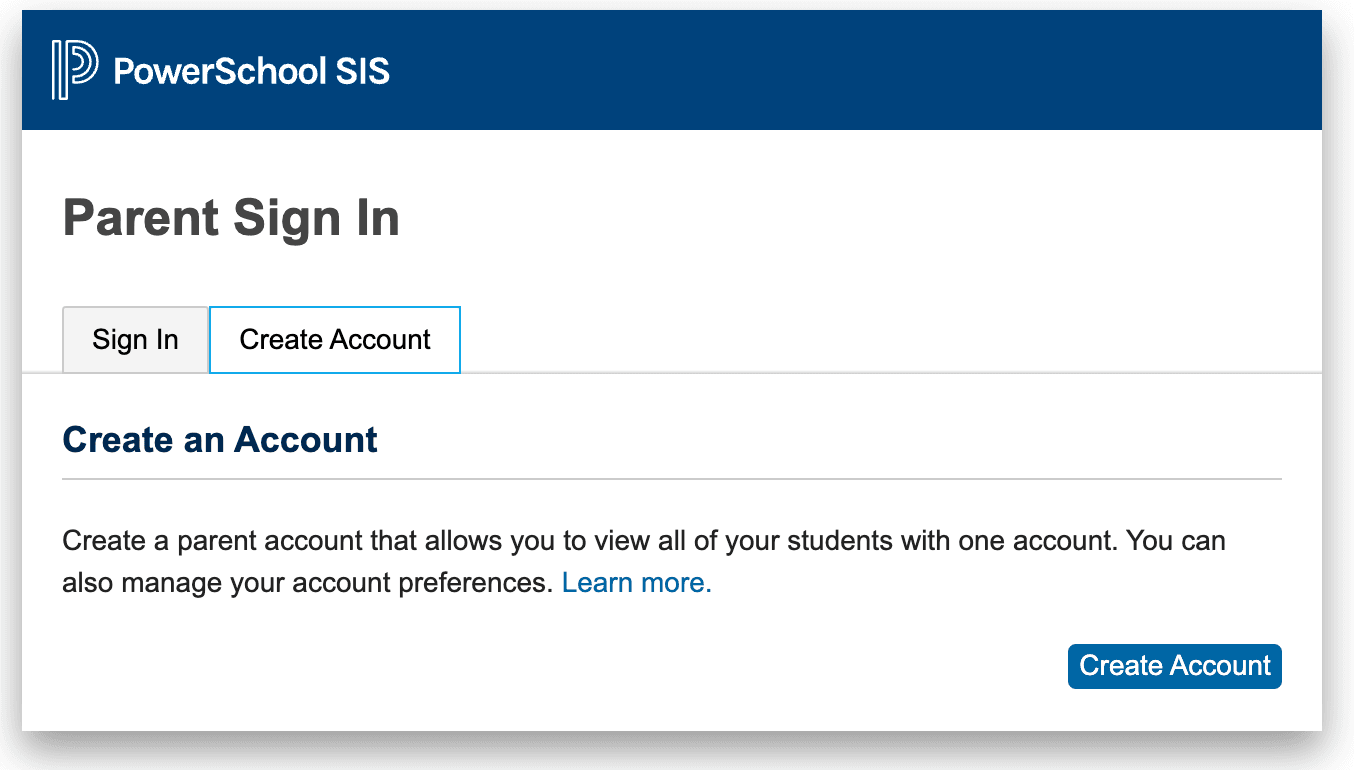 create parent account